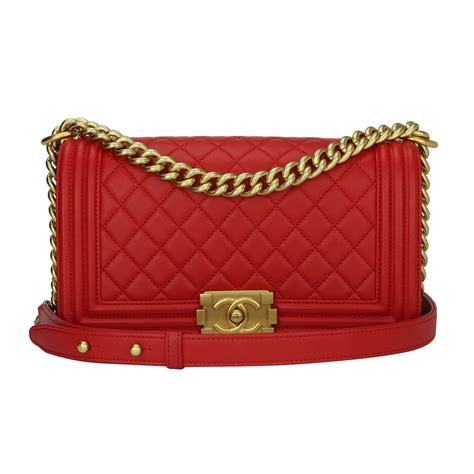 chanel red boy bag price|chanel quilted boy bag.